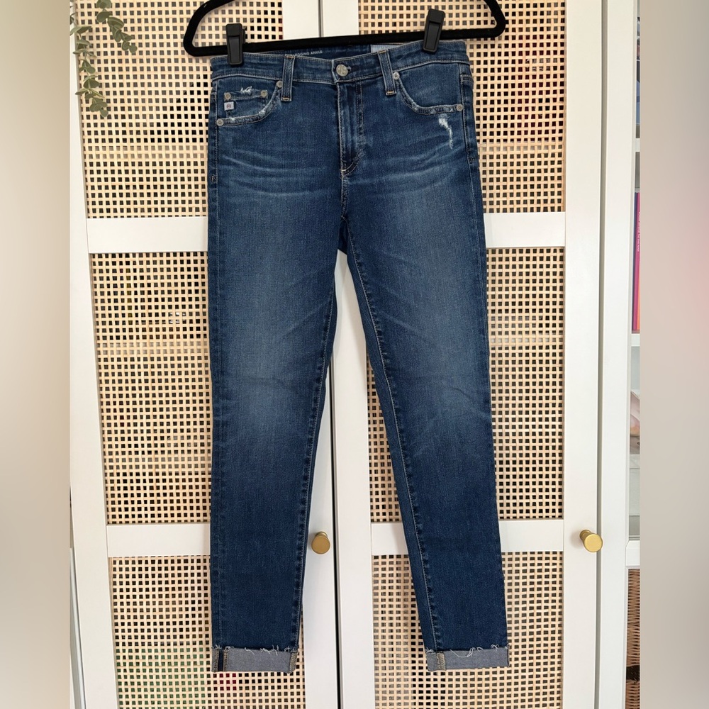 AG The Legging Raw Hem Ankle Skinny Jeans (12 Years Blue Dust)